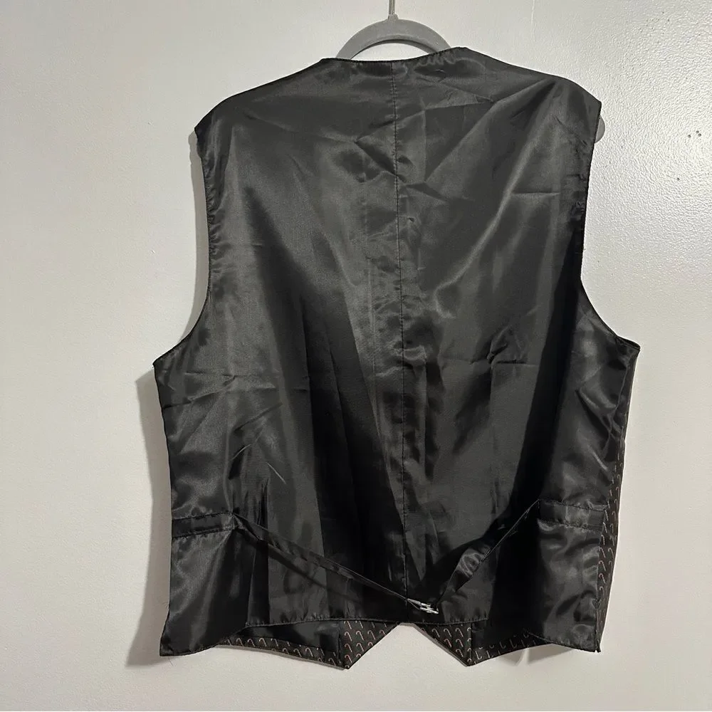 Novel-ties By Roffe Black Suit Vest Holiday Candycanes Christmas. Size L/XL